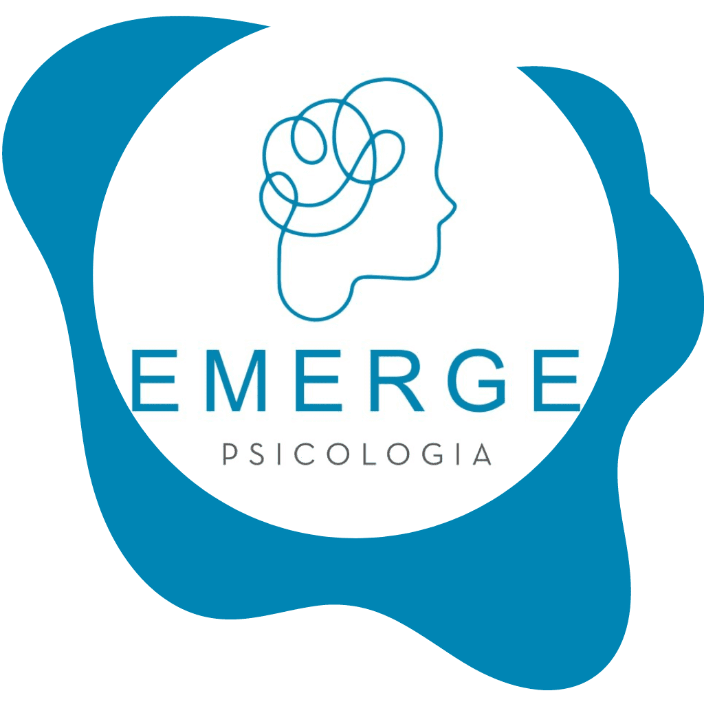 logo emerge psicologia cabeça em desenho de lado com traços representando o cerebro